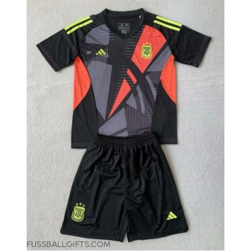 Argentinien Torwart Fußballbekleidung Heimtrikot Kinder Copa America 2024 Kurzarm (+ kurze hosen)